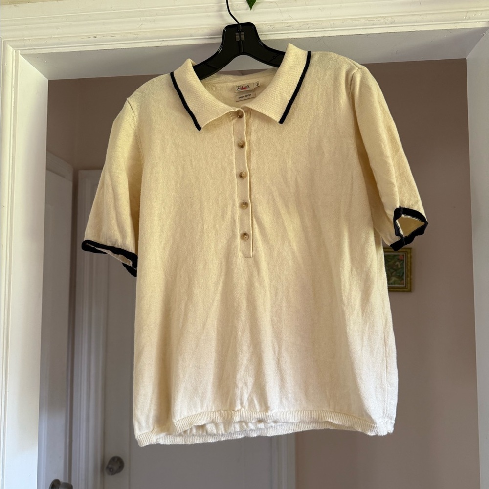 Faherty game set polo sweater organic cotton polo shirt size L